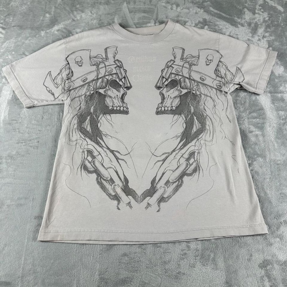 VTG WWE Triple H T-Shirt Mens Medium Grey 2007 King of Kings Skulls Grunge Goth